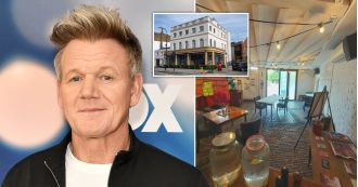 Gordon Ramsay confronts squatters in his £13 million pub after they opened a soup kitchen.