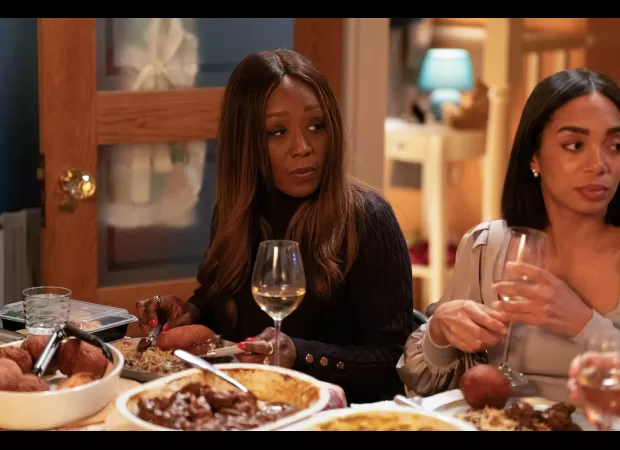 Denise Fox is facing a difficult time as she tries to keep a distressing secret hidden on EastEnders.