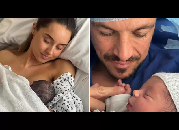 New dad Peter Andre shares precious photo with baby girl as fans eagerly anticipate her name.