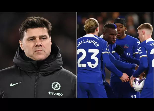 Pochettino is angry as Chelsea players fight over penalty against Everton, saying their behavior is unacceptable.