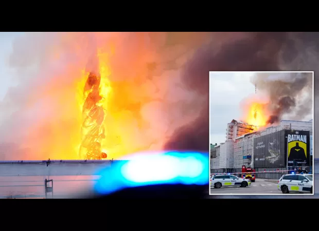 A large fire caused a famous building in Europe to lose one of its spires.