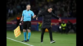 Xavi accuses referee for Barcelona's Champions League defeat.