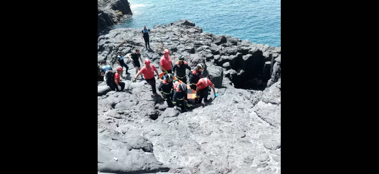 UK vacationer taken to hospital after crashing into rocks while on trip.