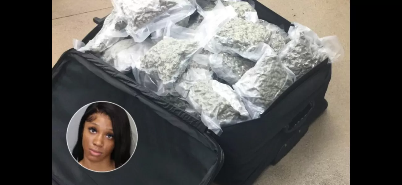 A woman was arrested at Memphis airport for carrying 56 pounds of ganja.