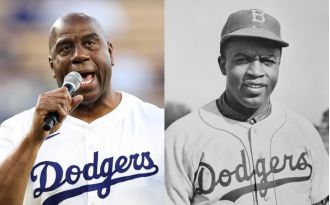 Magic Johnson thanks Jackie Robinson during MLB tribute