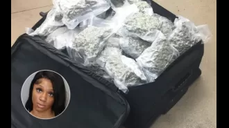 A woman was arrested at Memphis airport for carrying 56 pounds of ganja.