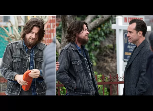 Famous TV star looks completely different while filming a new project alongside Jude Law.