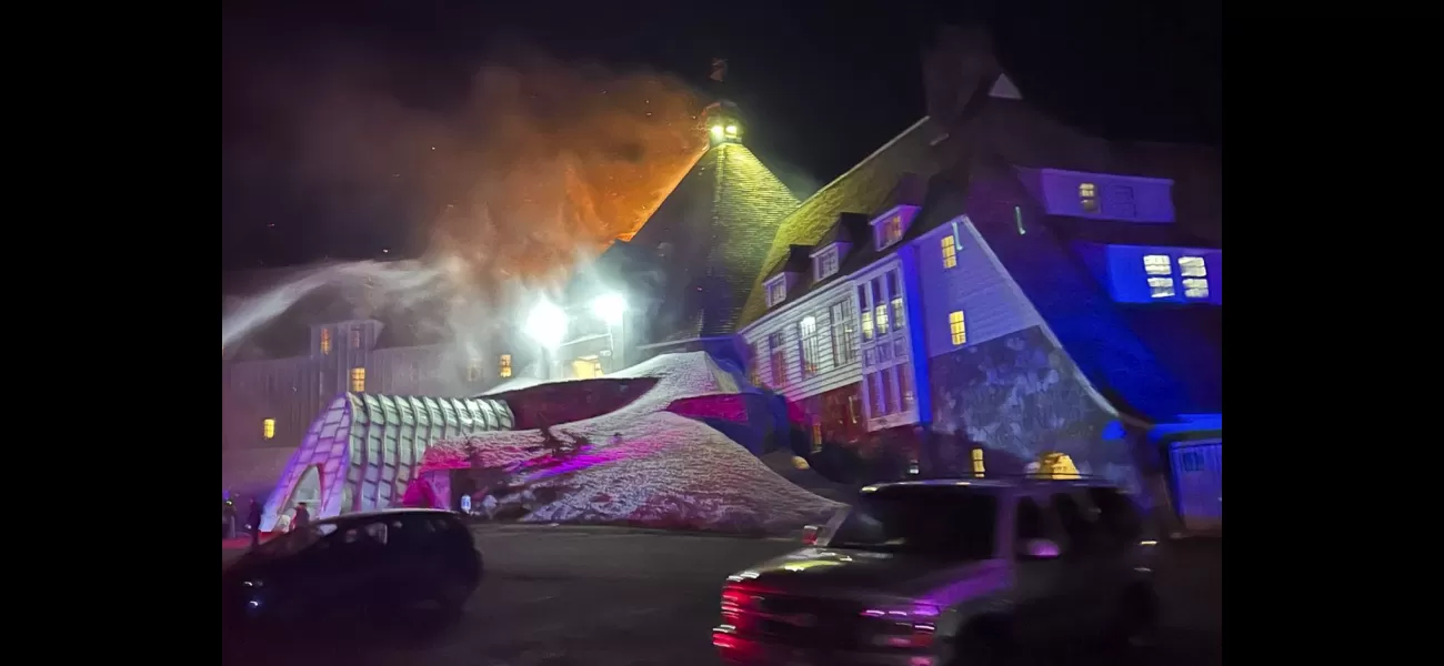 A big fire consumes famous hotel featured in 80s scary movie.