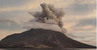 Massive volcanic eruption leads to evacuation of 2,100 individuals.