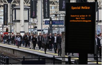 Train service disrupted in London Waterloo due to individual struck by train.