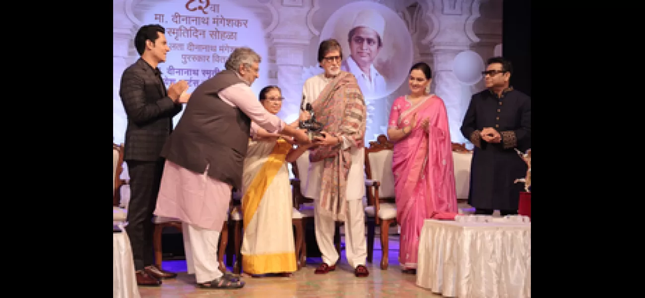 Amitabh Bachchan received the Mangeshkar Award in recognition of his contributions to the entertainment industry.