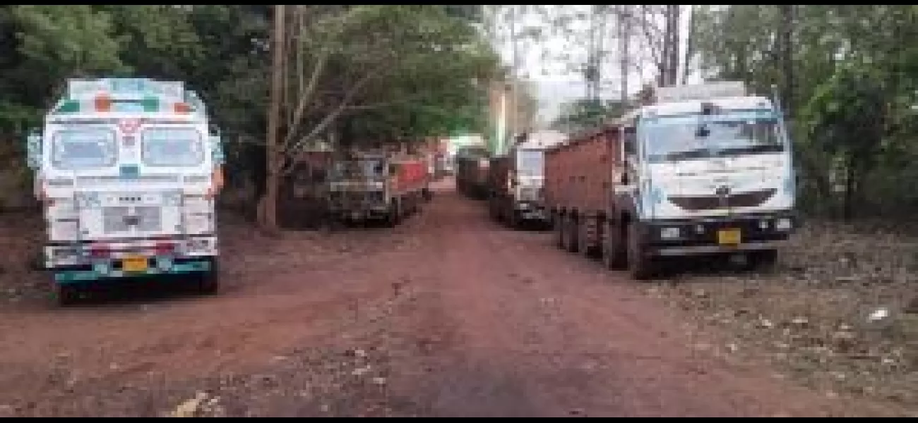 Police confiscated 8 trucks transporting iron ore pieces.