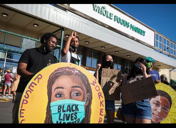 Lawsuit against Whole Foods for firing employee over BLM mask upheld by court.