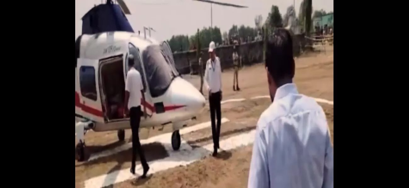 A team from the Election Commission is inspecting Pandian’s helicopter in Nabarangpur, Odisha.
