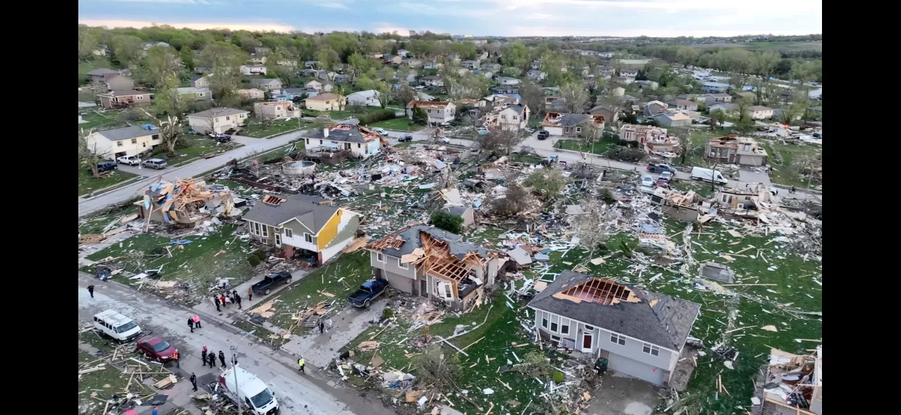 A destructive tornado in Nebraska causes extensive damage to homes, leaving hundreds destroyed.