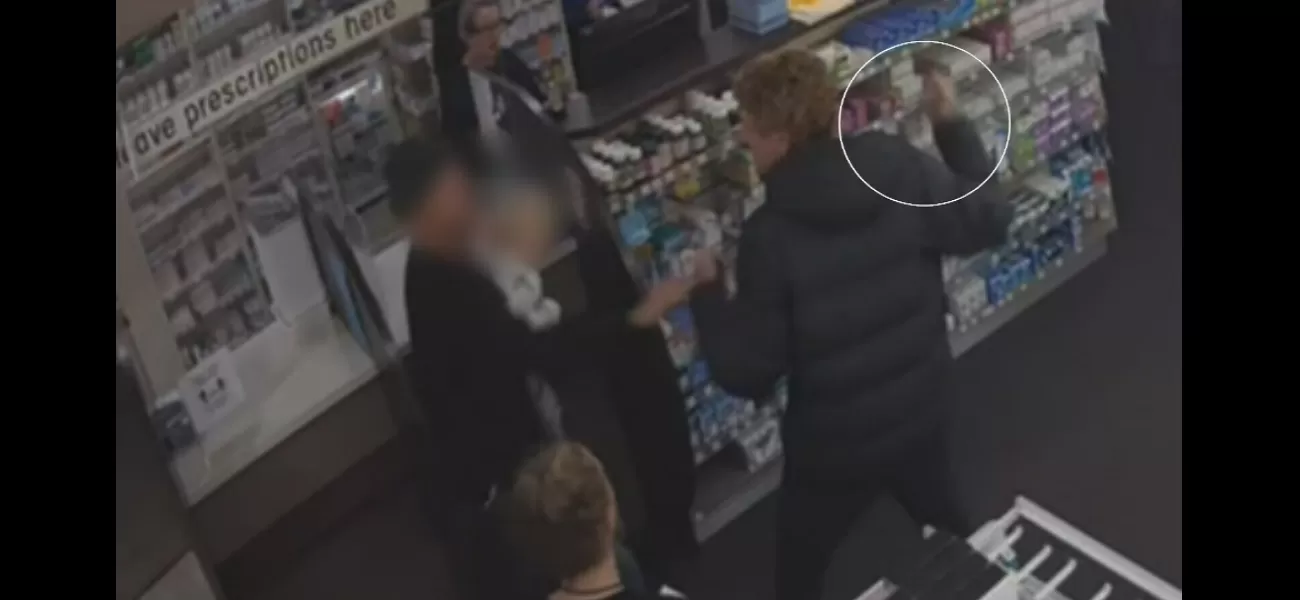 A father was reportedly attacked by a man wielding a knife at a pharmacy in Victoria.