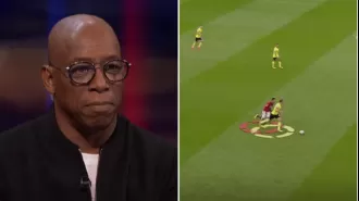 Ian Wright calls out a Manchester United player for allowing Sander Berge to easily pass by him.
