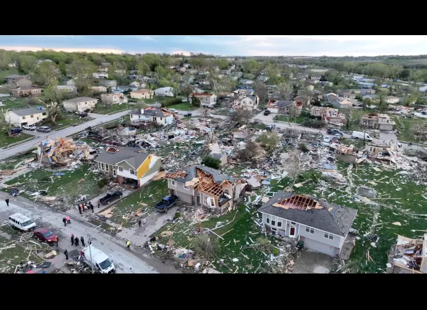 A destructive tornado in Nebraska causes extensive damage to homes, leaving hundreds destroyed.