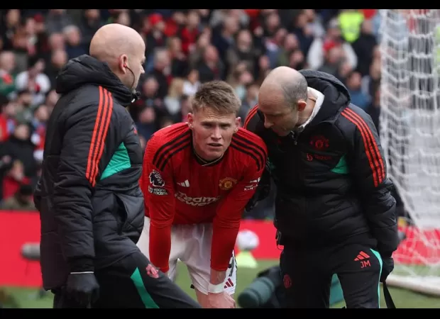Man Utd coach Erik ten Hag gives update on Scott McTominay's injury after he was substituted during game against Burnley.