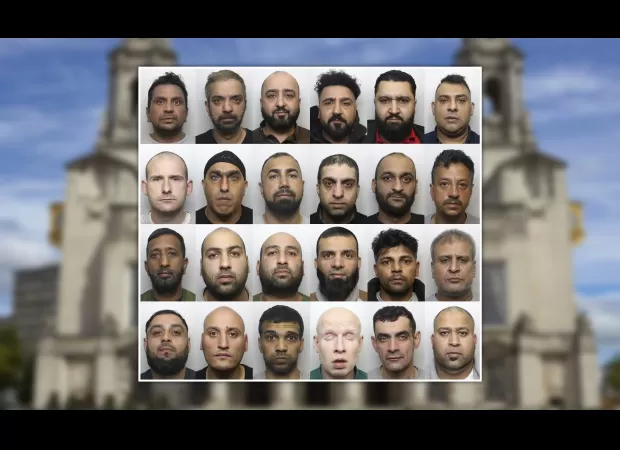 A group of men who sexually assaulted eight girls have been given a combined sentence of almost 350 years.