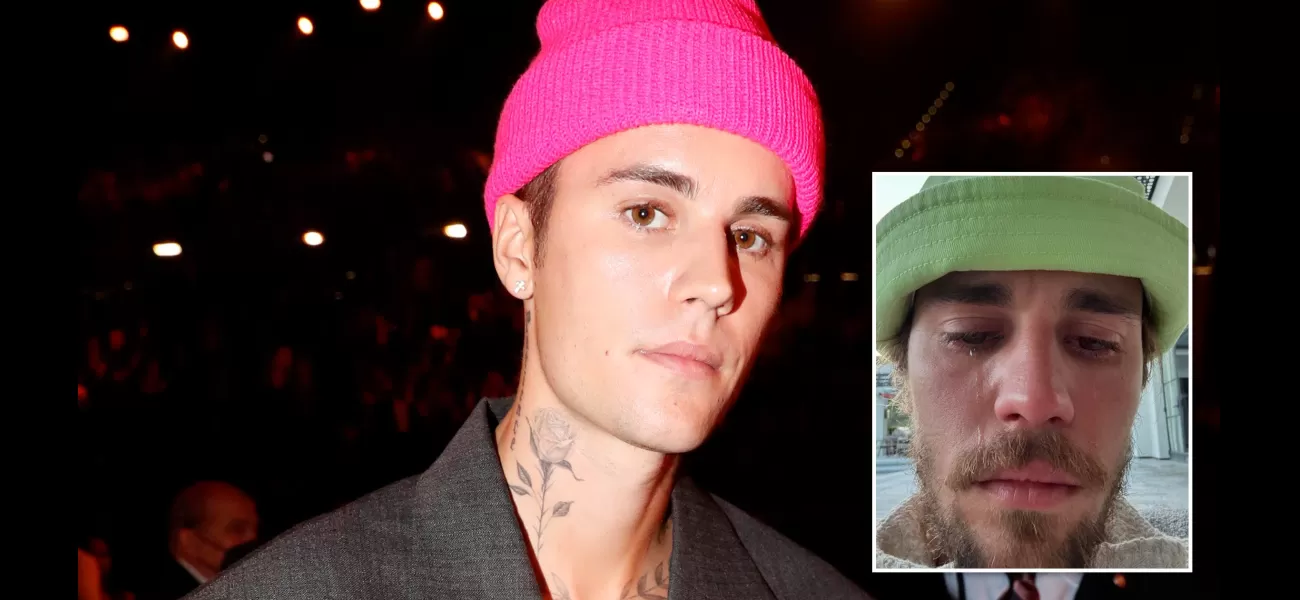 Fans worried as Justin Bieber posts crying selfie, wondering if it's a warning.