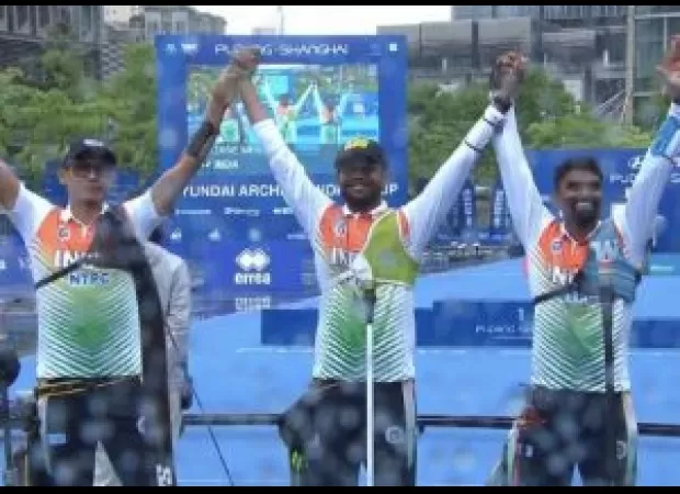India pulls off a stunning upset over Korea, last year's Olympic gold medalists, to win gold in Archery World Cup.