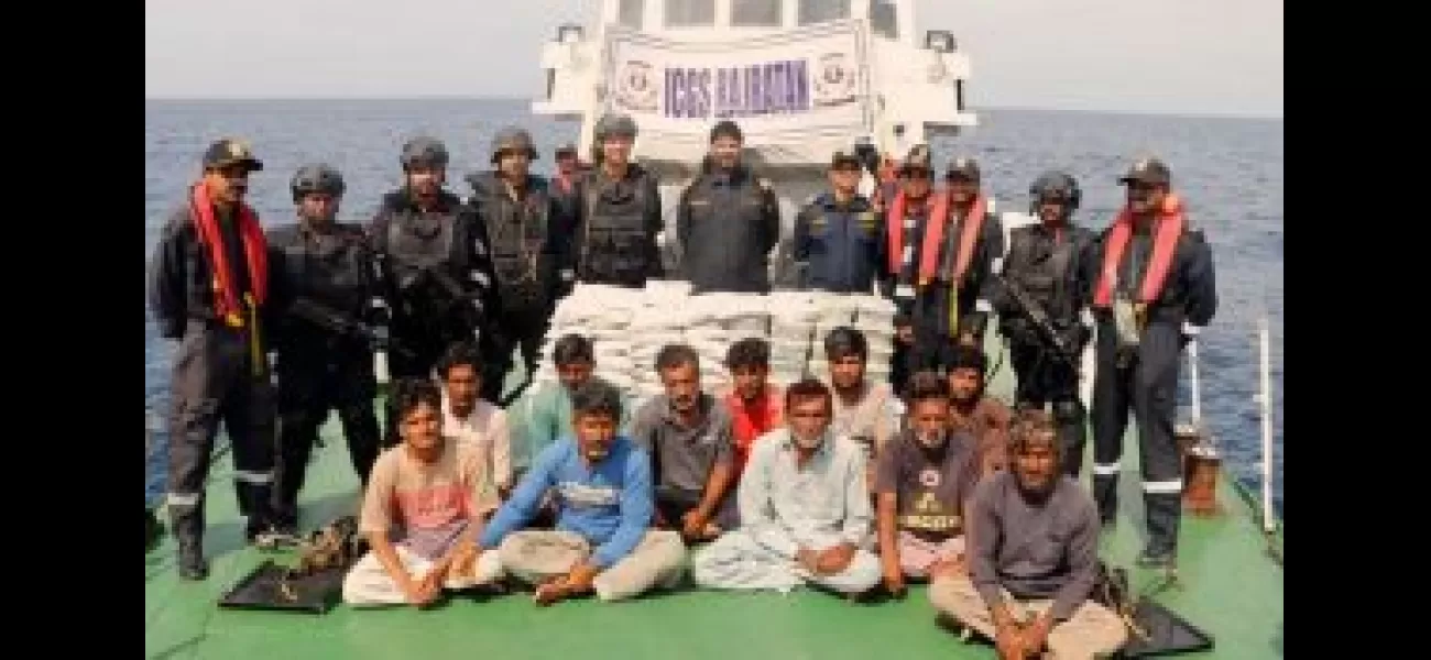 14 people arrested after Pakistani boat found with Rs 600 crore worth of heroin off Gujarat coast.