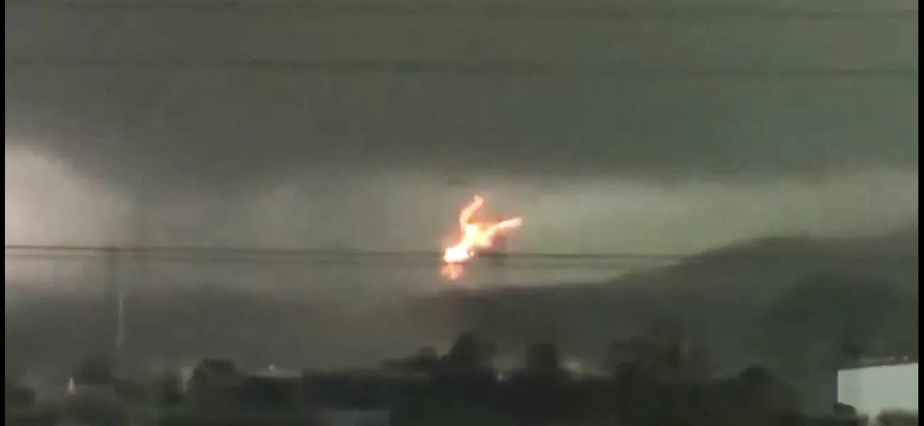 Deadly tornado strikes, killing five and taking down powerline in a single moment.