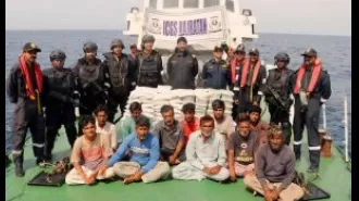 14 people arrested after Pakistani boat found with Rs 600 crore worth of heroin off Gujarat coast.