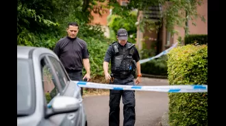 A man listened in horror as his son murdered his wife during a phone call.