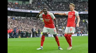 Bukayo Saka from Arsenal believes Man City may lose points in the race for the title.