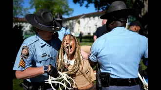 Students demonstrating seek 'forgiveness.' Issues include school fees, judicial accusations, academic standing and commencement.