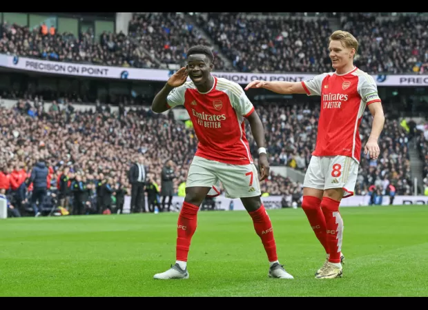Bukayo Saka from Arsenal believes Man City may lose points in the race for the title.