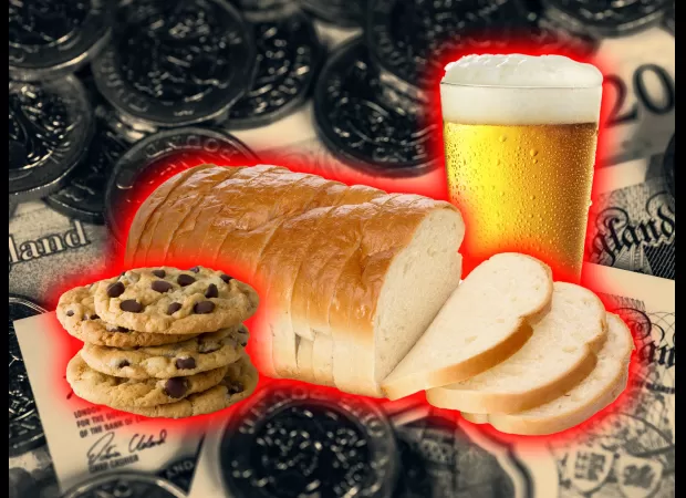 Wet winter to cause price increase for beer, bread and biscuits.