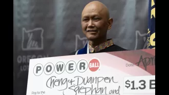 An immigrant with cancer is grateful after winning a $1.3 billion lottery prize.