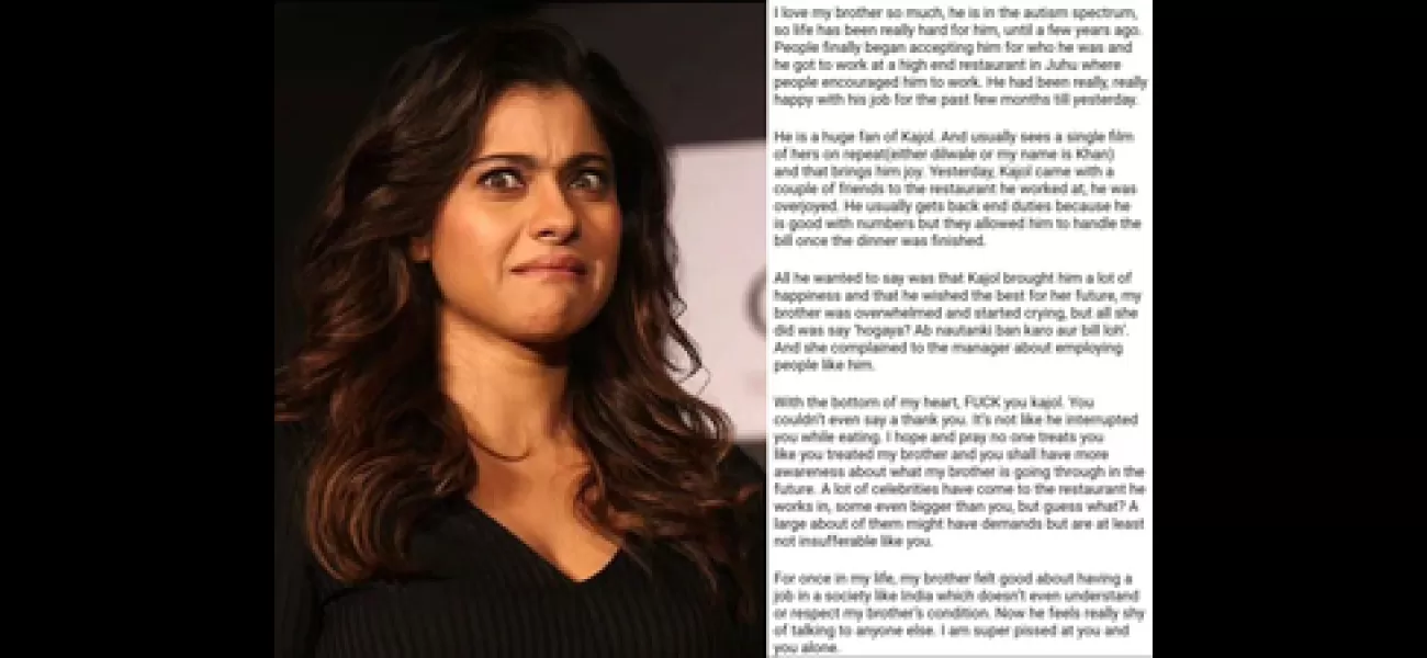 Kajol responds to trolls who were being unkind to an autistic boy in a mysterious manner.