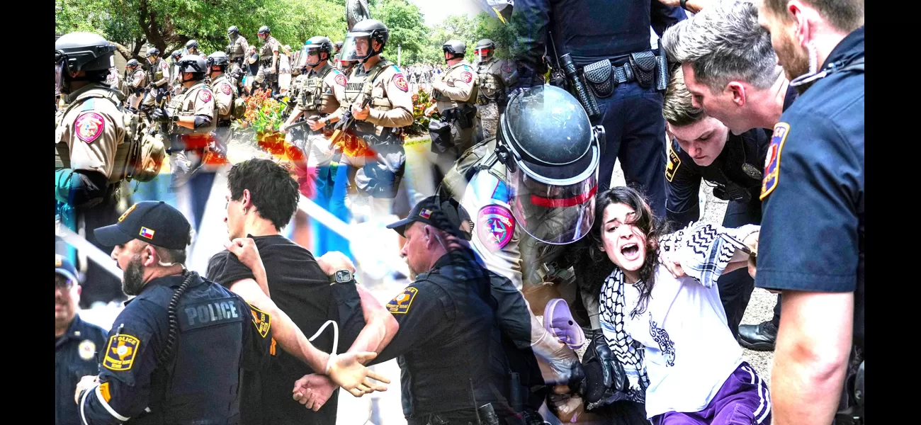 US college students detained for demonstrating in support of Palestine.