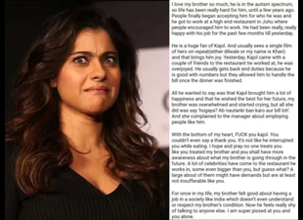 Kajol responds to trolls who were being unkind to an autistic boy in a mysterious manner.