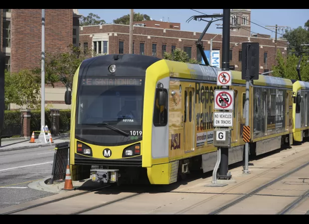 Over 50 injured in LA as tram and bus collide.