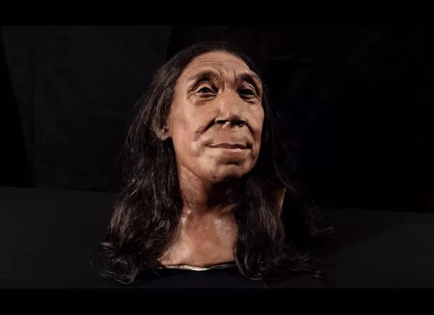 A 75,000-year-old Neanderthal woman's face is shown in a new Netflix documentary.