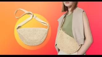 Uniqlo now sells a crochet version of their popular half moon crossbody bag, which has been praised by shoppers as the ideal accessory.