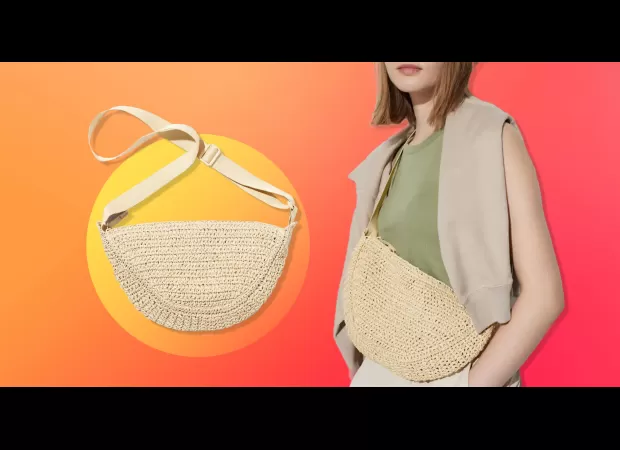 Uniqlo now sells a crochet version of their popular half moon crossbody bag, which has been praised by shoppers as the ideal accessory.