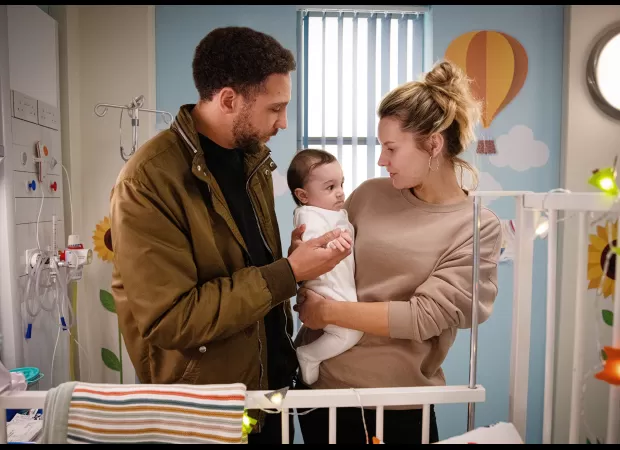 Dawn and Billy's baby Evan is facing health issues in the TV show Emmerdale.
