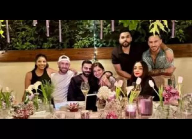 Anushka Sharma celebrates her birthday with her husband Virat and friends Faf du Plessis and Glenn Maxwell.