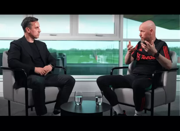 Gary Neville says Erik ten Hag discussed Manchester United issue 'privately' during off-camera conversation.