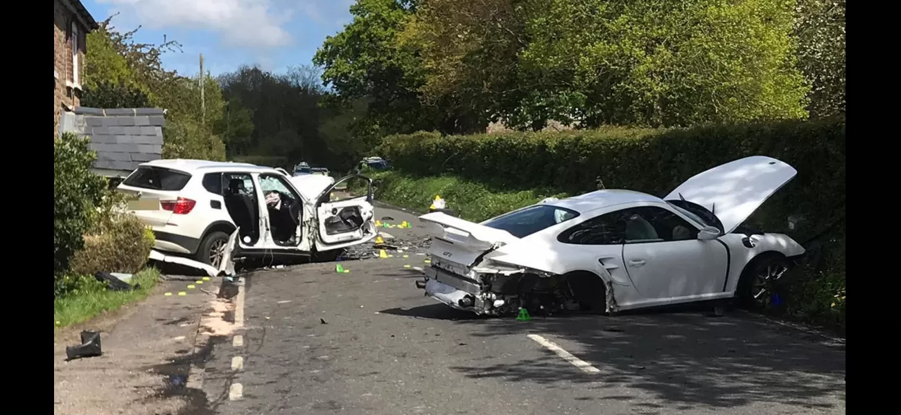 Porsche driver dies while avoiding large pothole.