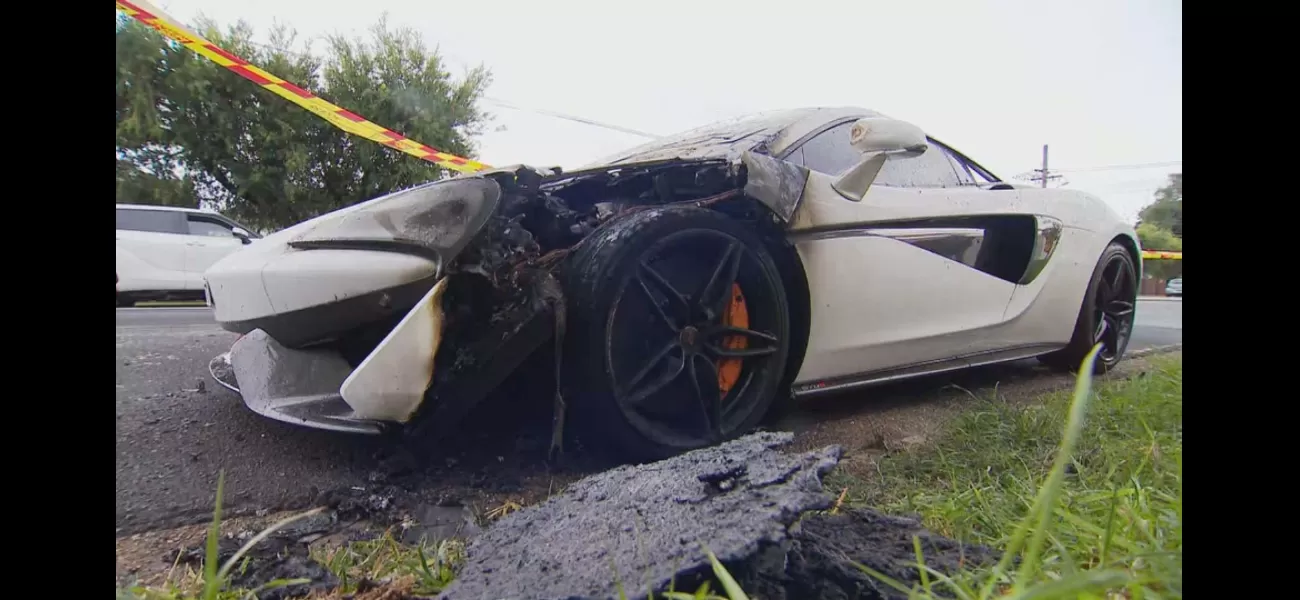 Police are searching for a perpetrator who set fire to a $400,000 McLaren car.