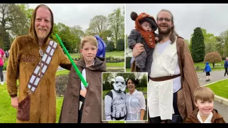 Star Wars characters participate in Parkrun to celebrate Star Wars Day.