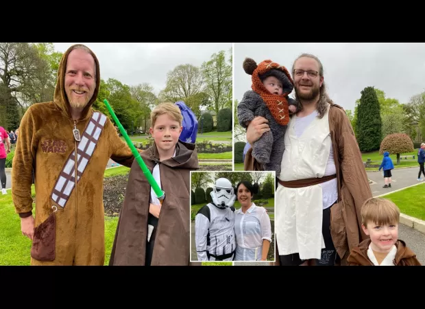 Star Wars characters participate in Parkrun to celebrate Star Wars Day.