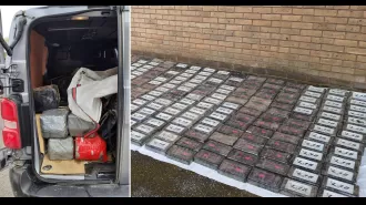 Large amount of cocaine, valued at £40 million, discovered in van behind a small village pub.